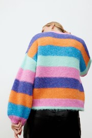 Oliver Bonas Pink Fluffy Rainbow Knitted Jumper - Image 2 of 8