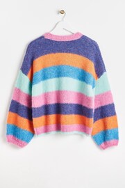 Oliver Bonas Pink Fluffy Rainbow Knitted Jumper - Image 5 of 8