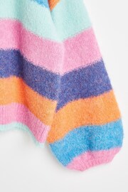 Oliver Bonas Pink Fluffy Rainbow Knitted Jumper - Image 7 of 8