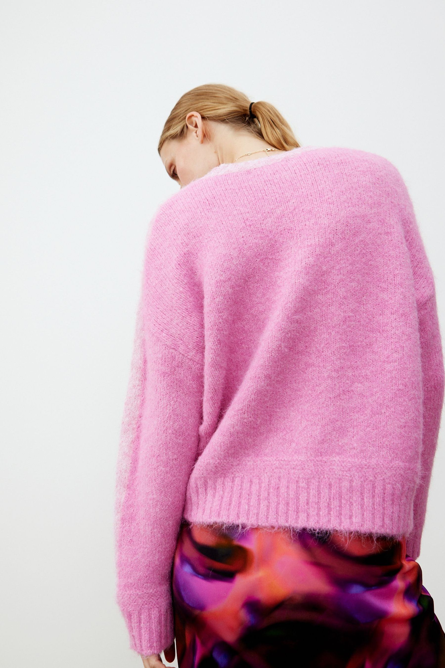 Buy Oliver Bonas Pink Two Tone Knitted Jumper from Next Luxembourg