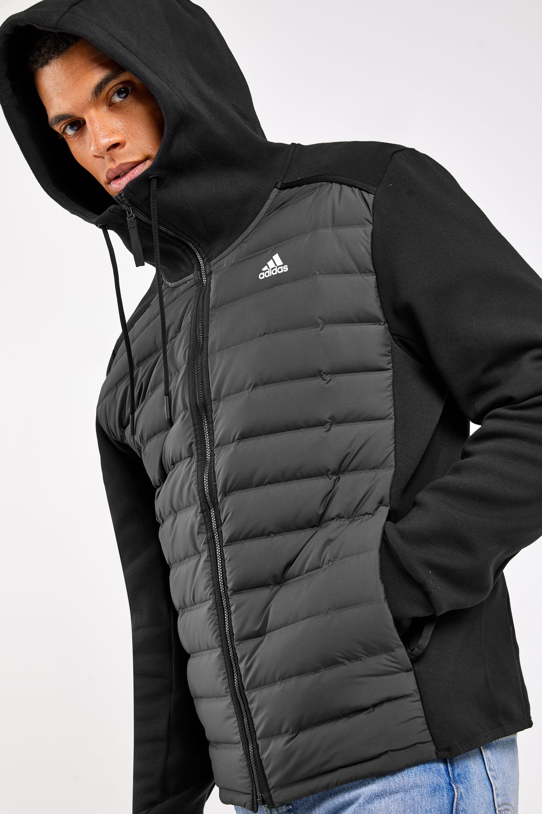 Buy adidas Black Varilite Hybrid Hooded Jacket from Next Slovenia