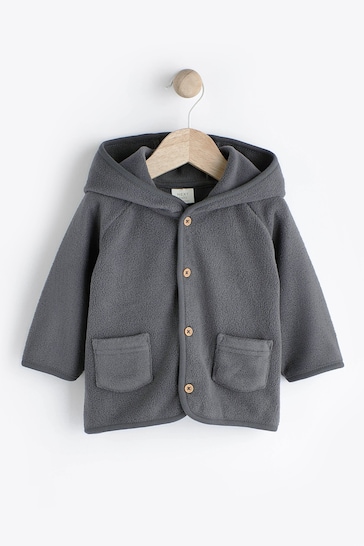 Charcoal Grey Hooded Cosy Fleece Baby Jacket (0mths-2yrs)