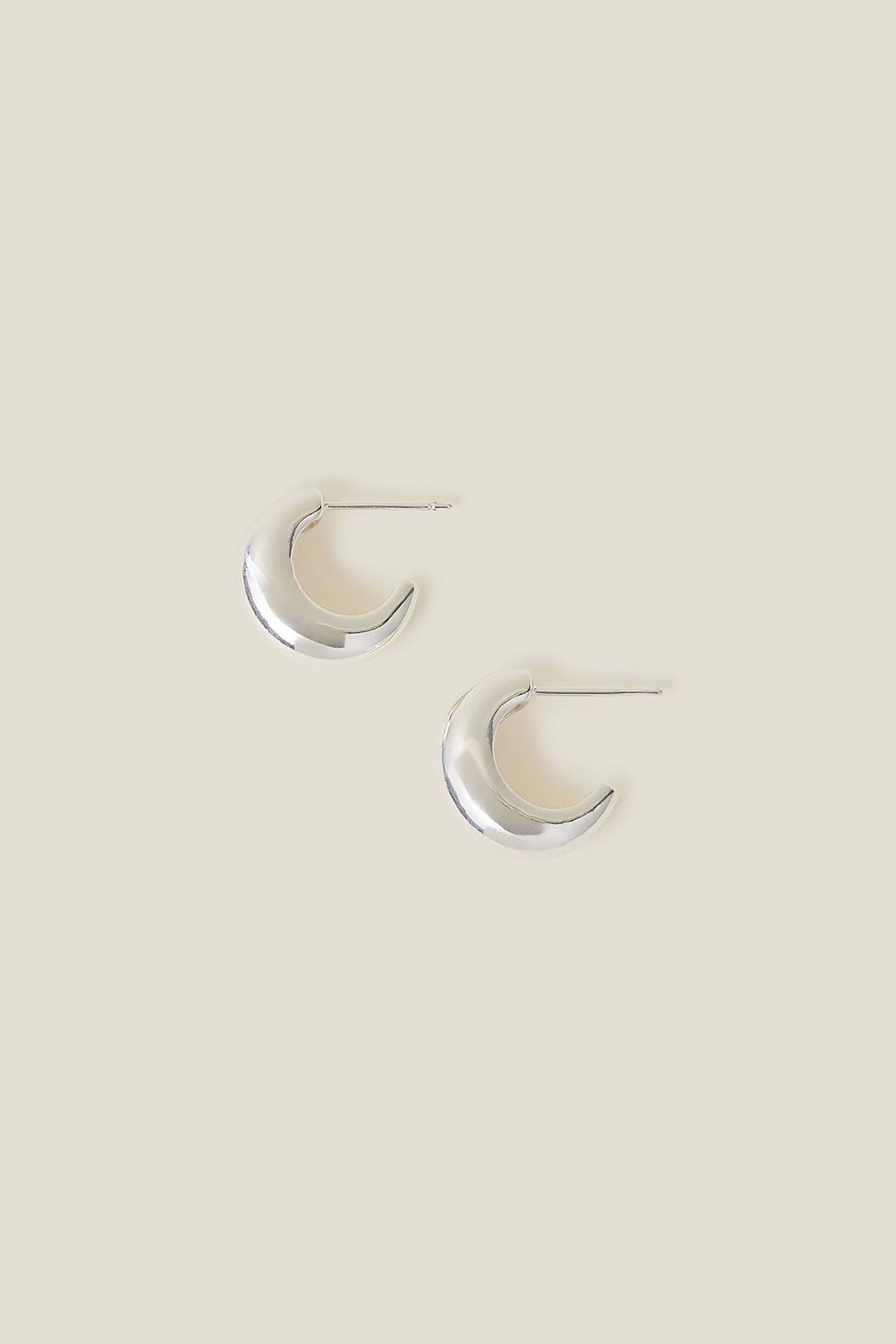 Accessorize Sterling Silver Plated Chunky Hoop Earrings - Image 1 of 3