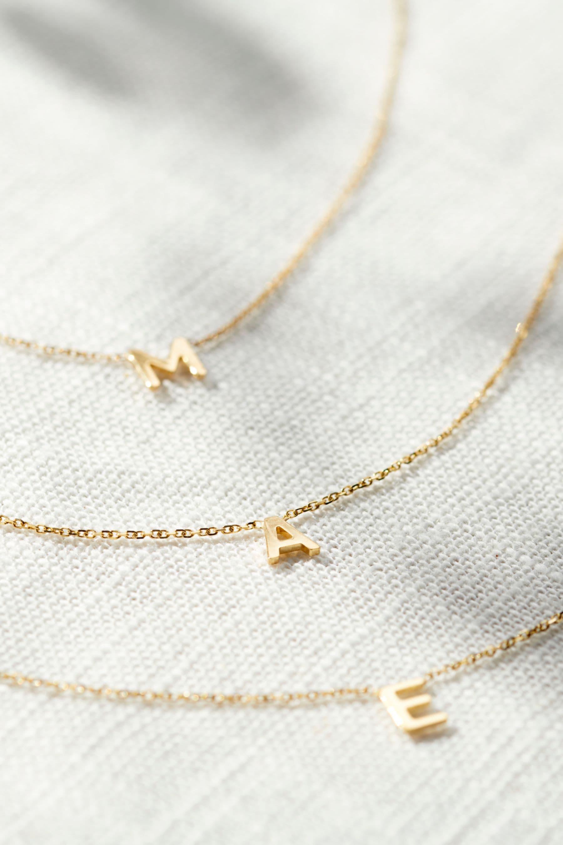 Buy Petite 9ct Gold Initial Necklace by Posh Totty Designs from