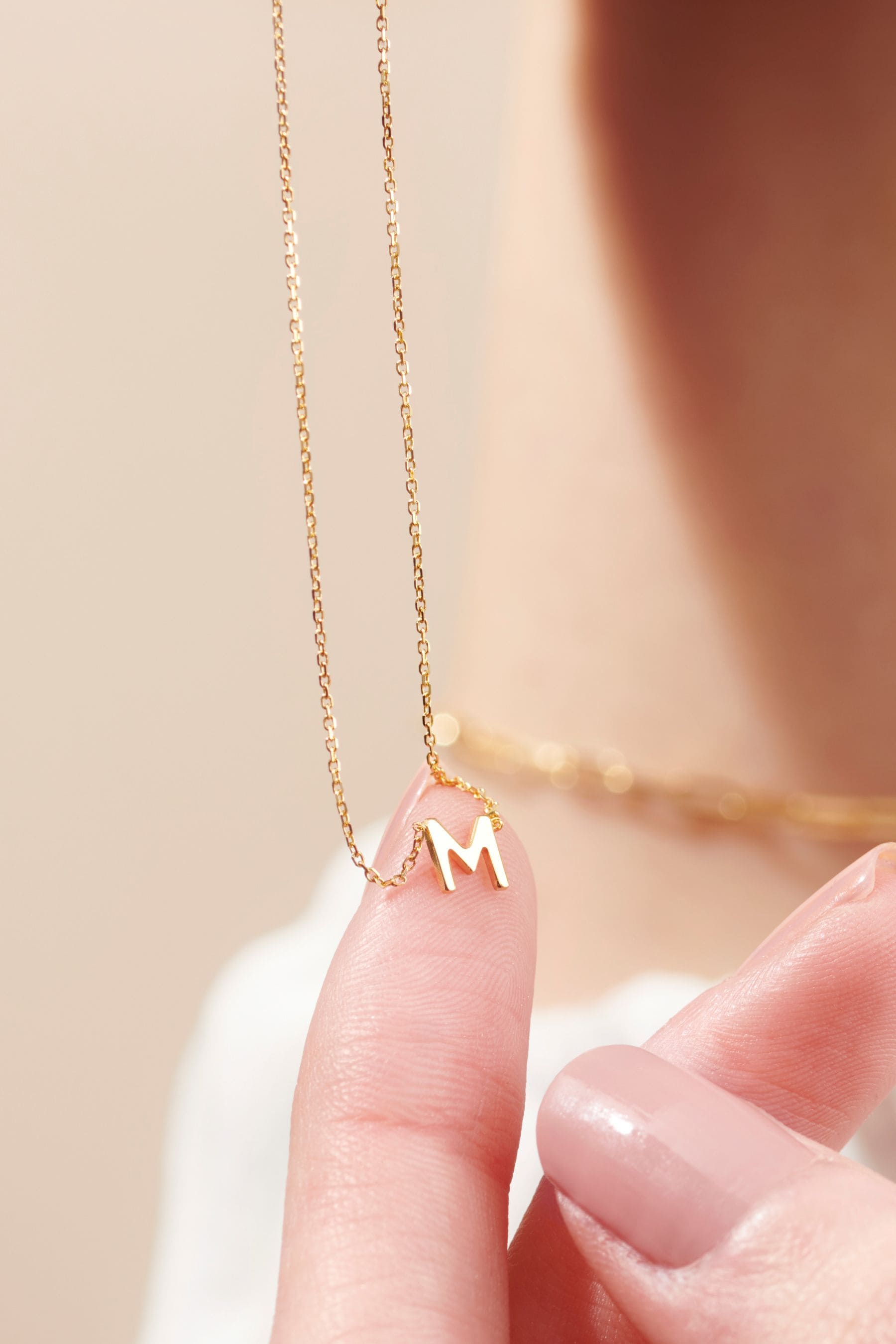 9k gold shop initial necklace