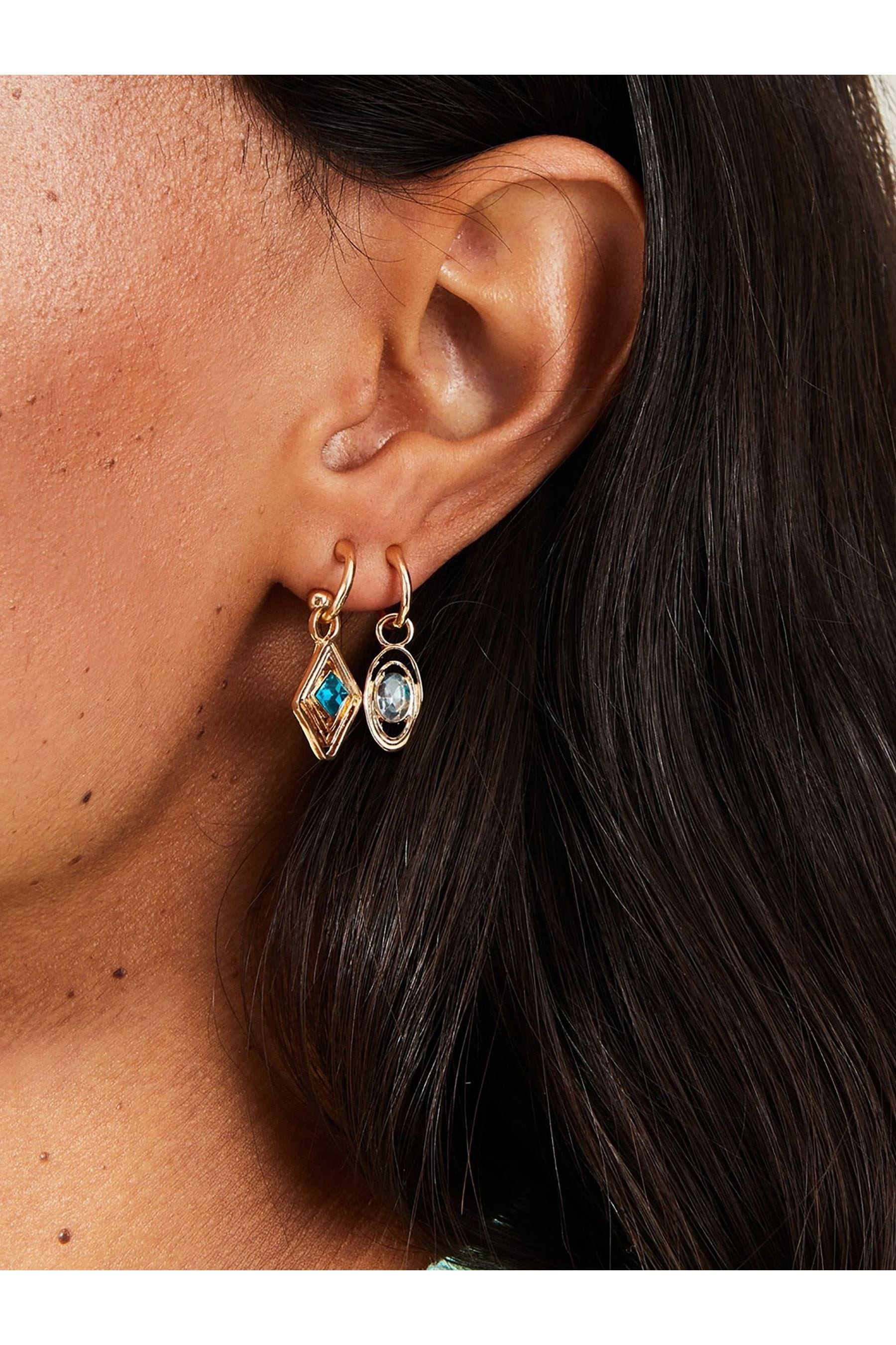 Blue gem earrings deals
