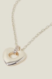 Accessorize Sterling Silver Plated Heart Necklace - Image 2 of 3