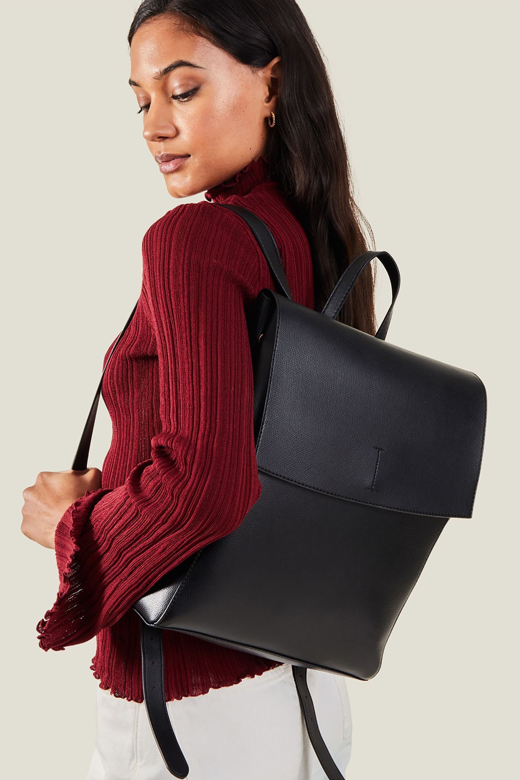 Buy Accessorize Black Simple Leo Backpack from Next Luxembourg
