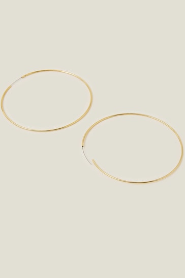 Accessorize 14ct Gold-Plated Large Thin Hoops