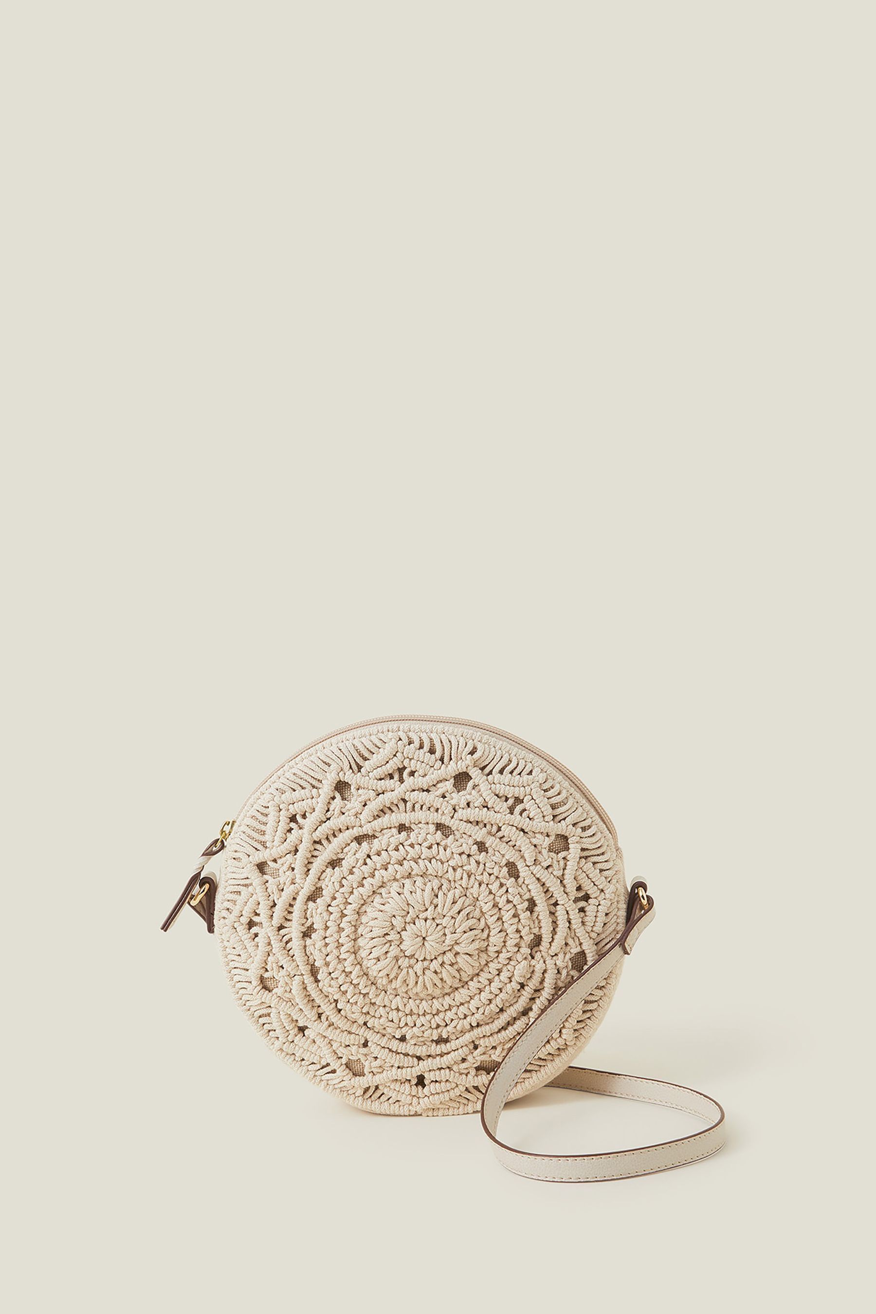 Buy Accessorize Cream Macrame Circle Cross Body Bag from the Next