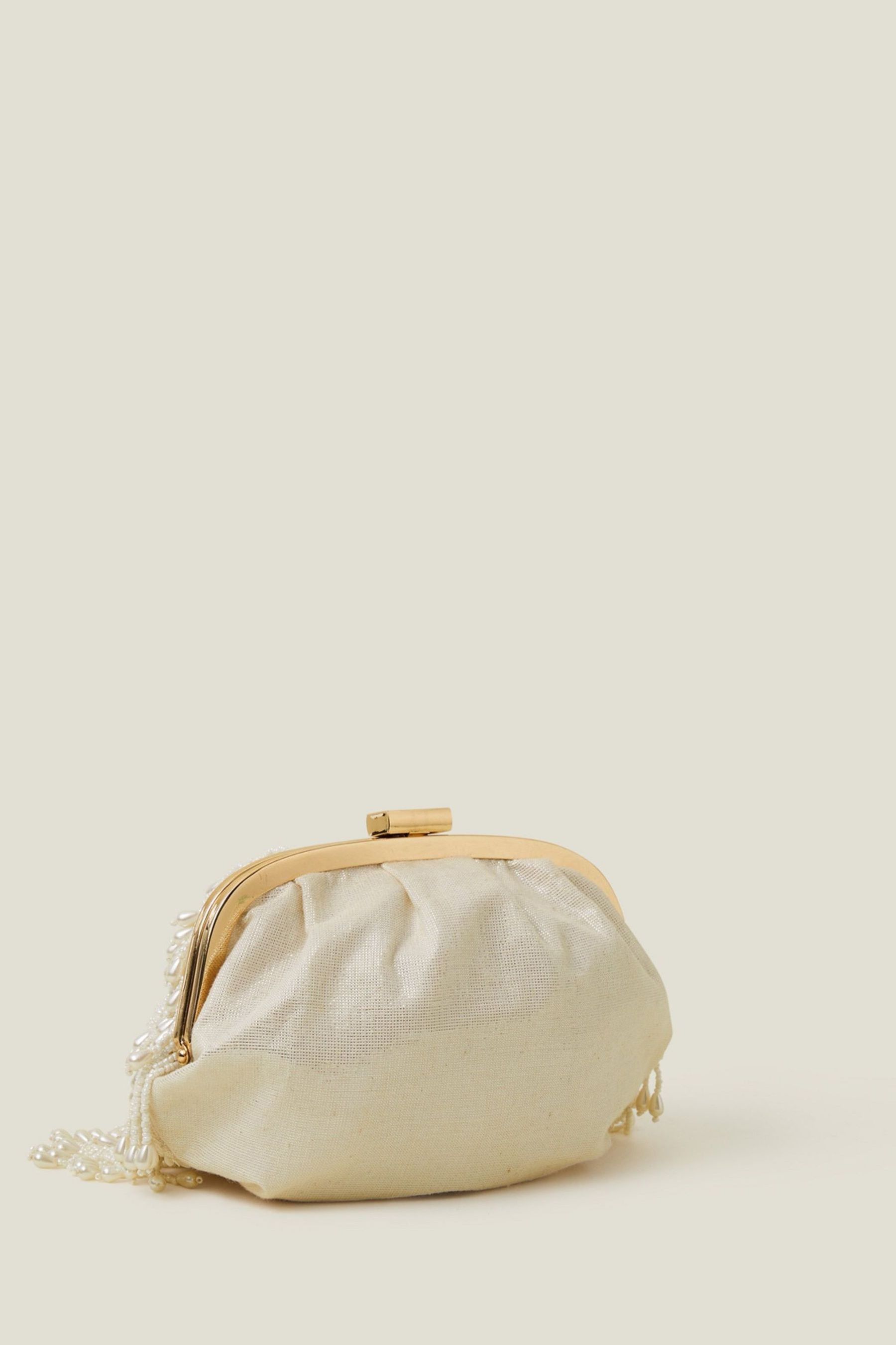 Pearl beaded clutch bag hot sale