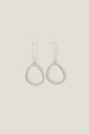 Accessorize Sterling Silver Plated Sparkle Pebble Hoops - Image 1 of 2