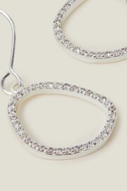 Accessorize Sterling Silver Plated Sparkle Pebble Hoops - Image 2 of 2