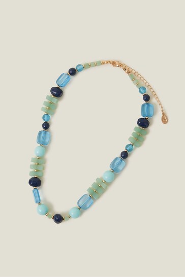 Accessorize Blue Chunky Mixed Stone Necklace