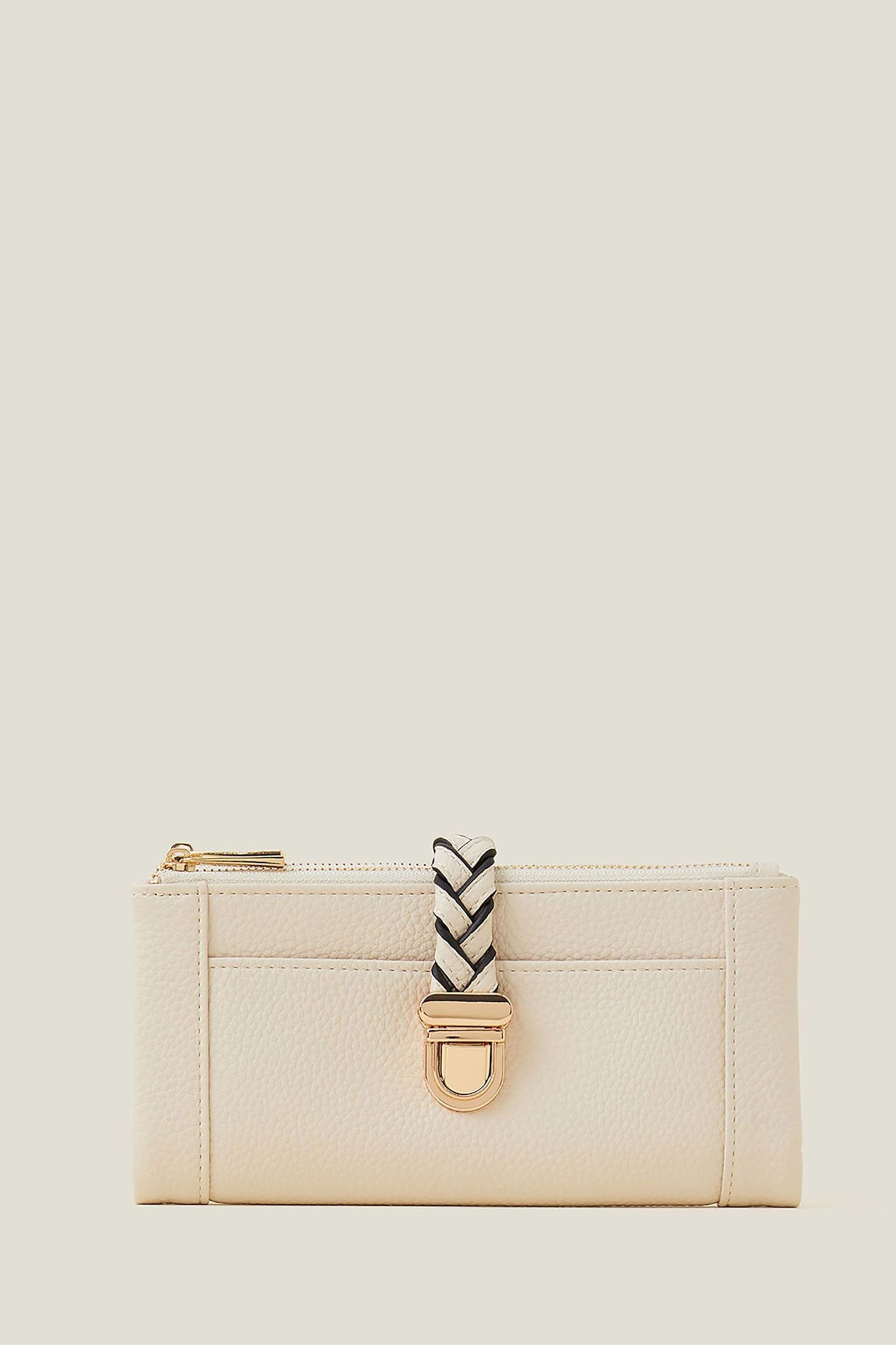 Accessorize Cream Plait Push Lock Purse - Image 1 of 3