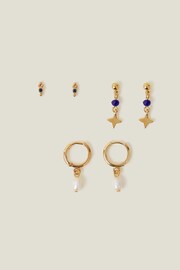 Accessorize Blue Pearl Earrings 3 Pack - Image 1 of 3