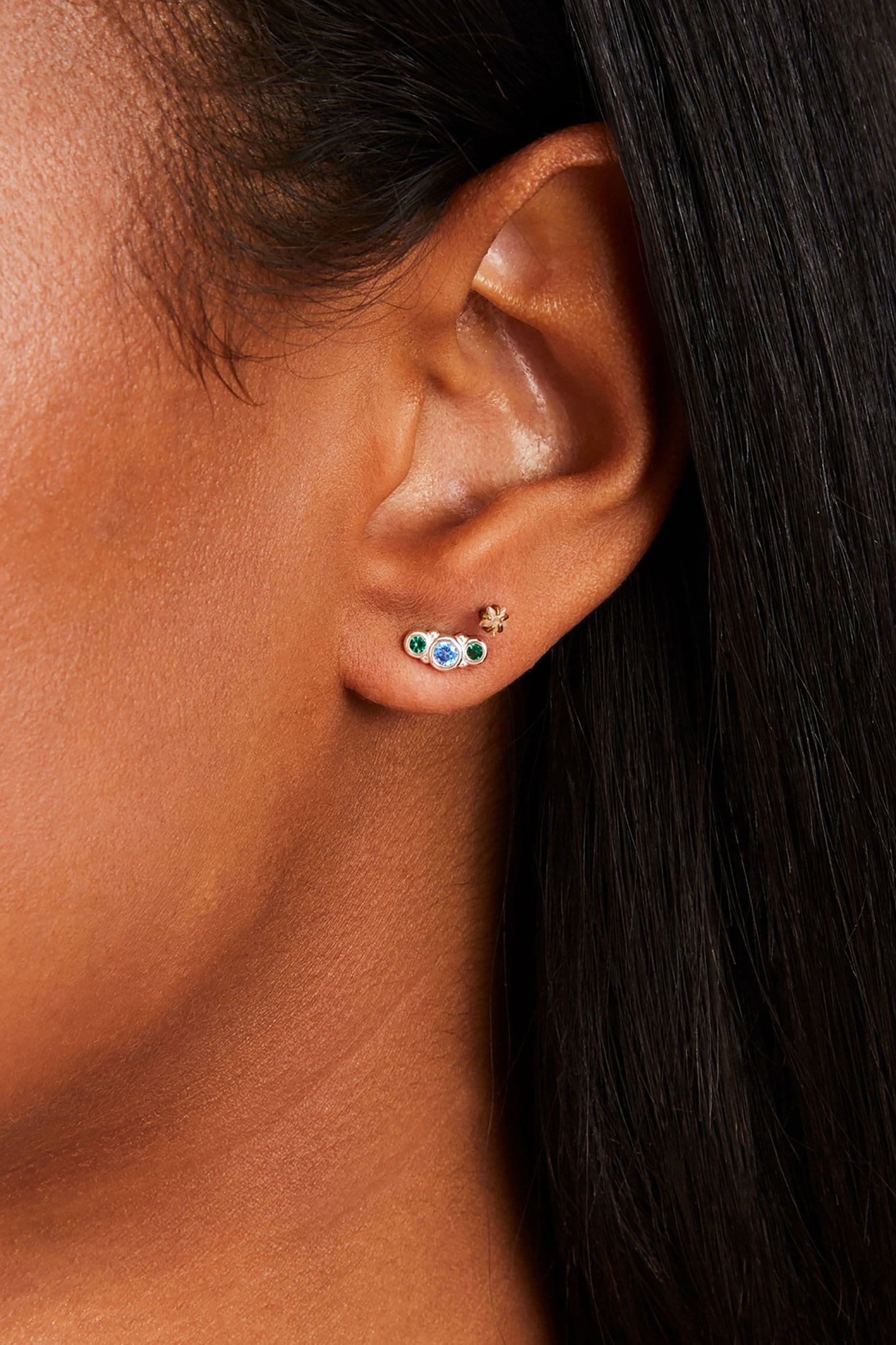 Buy Accessorize Sterling Silver Plated Stone Stud Earrings from