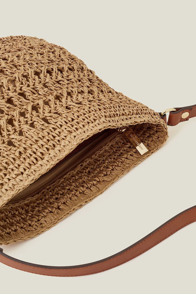 Accessorize Brown Raffia Cross-Body Bag - Image 4 of 4