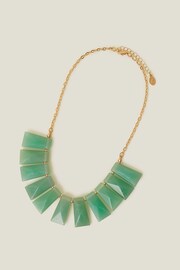 Accessorize Green Resin Fan Necklace - Image 1 of 2