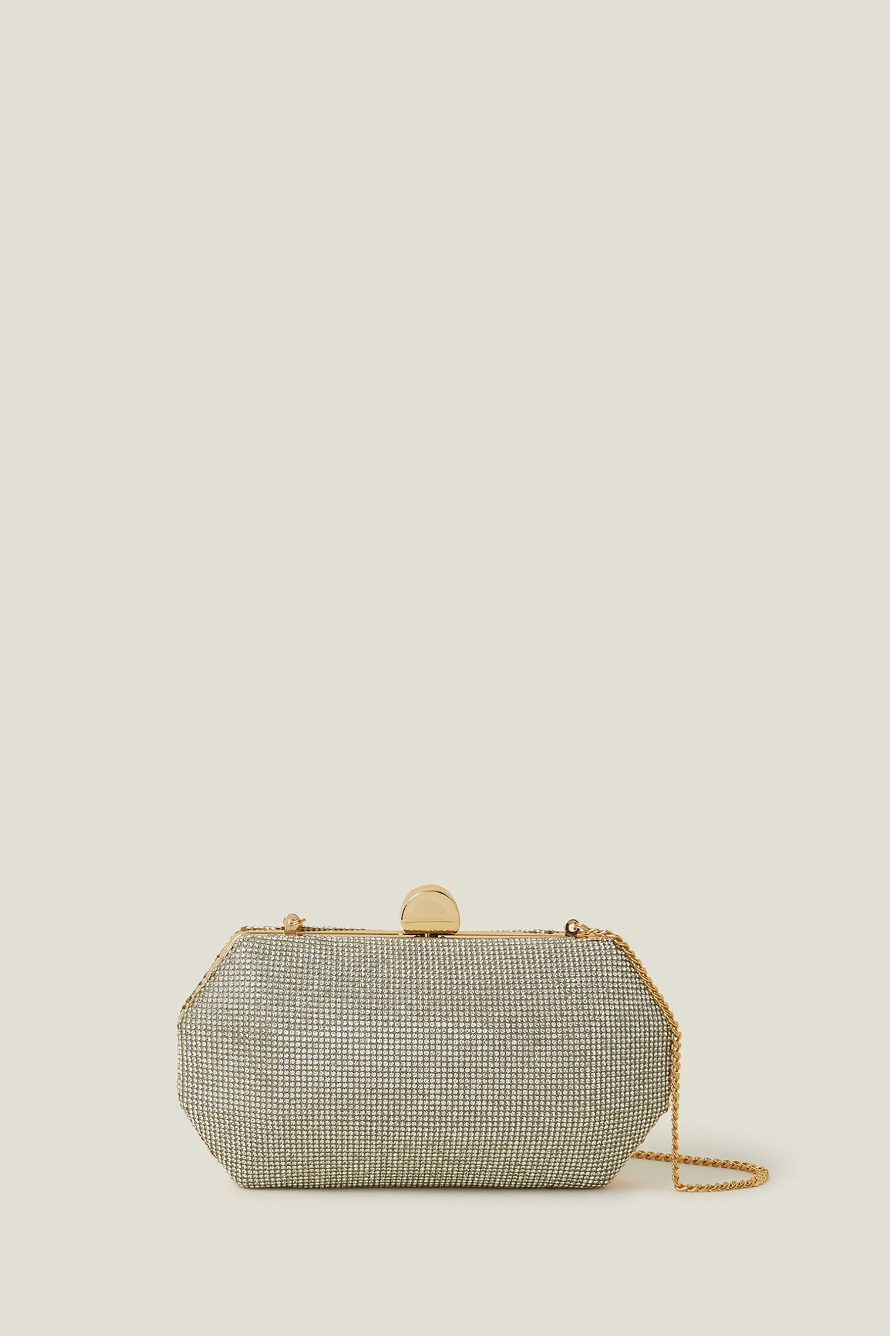 Silver hard online case clutch bag