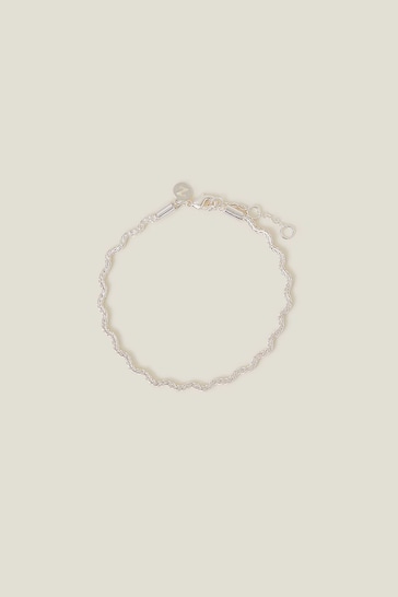 Accessorize Sterling Silver Plated Wiggle Chain Bracelet