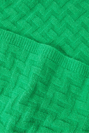 Accessorize Green Geometric Knit Scarf