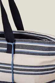 Accessorize Blue Stripe Beach Tote Bag - Image 4 of 5