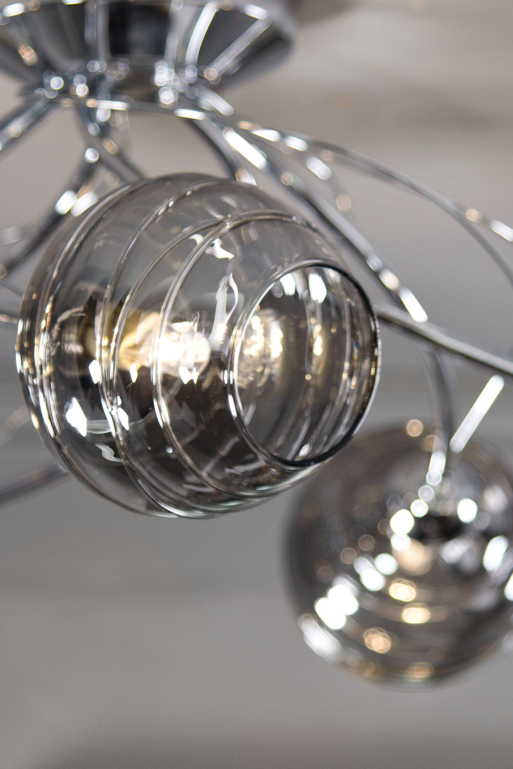 Smoke Grey Drizzle 5 Light Flush Ceiling Light