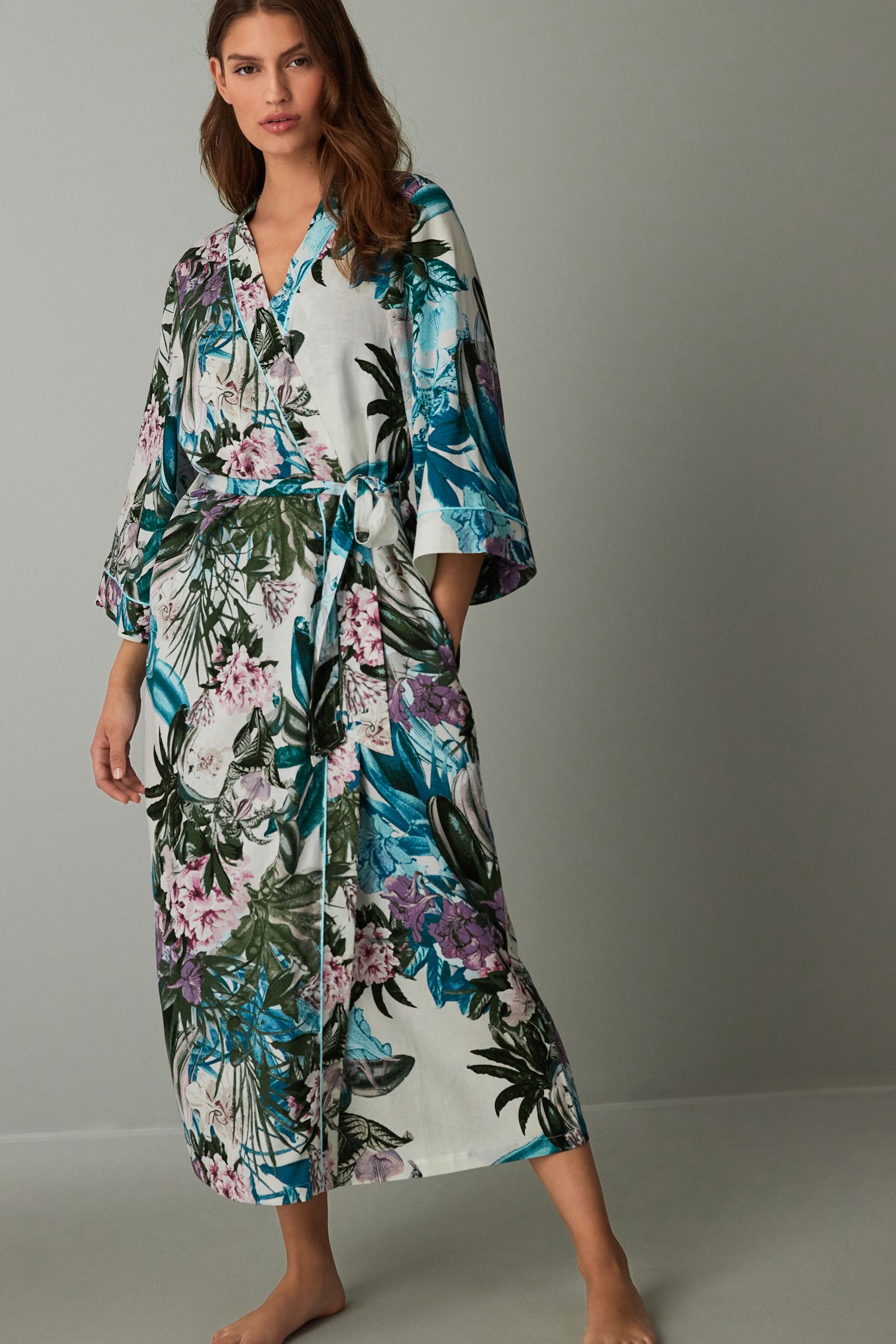 Flowery dressing gown best sale