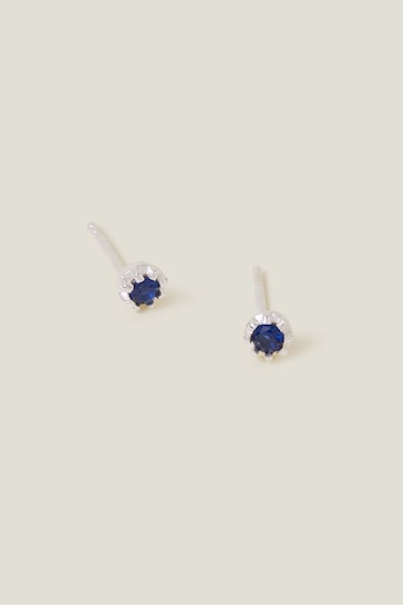 Accessorize Blue Sterling Silver Stone Stud Earrings