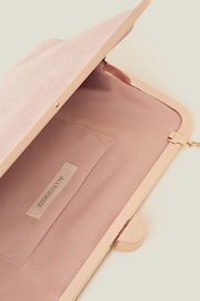 Accessorize Pink Suedette Clip Frame Clutch Bag - Image 3 of 3
