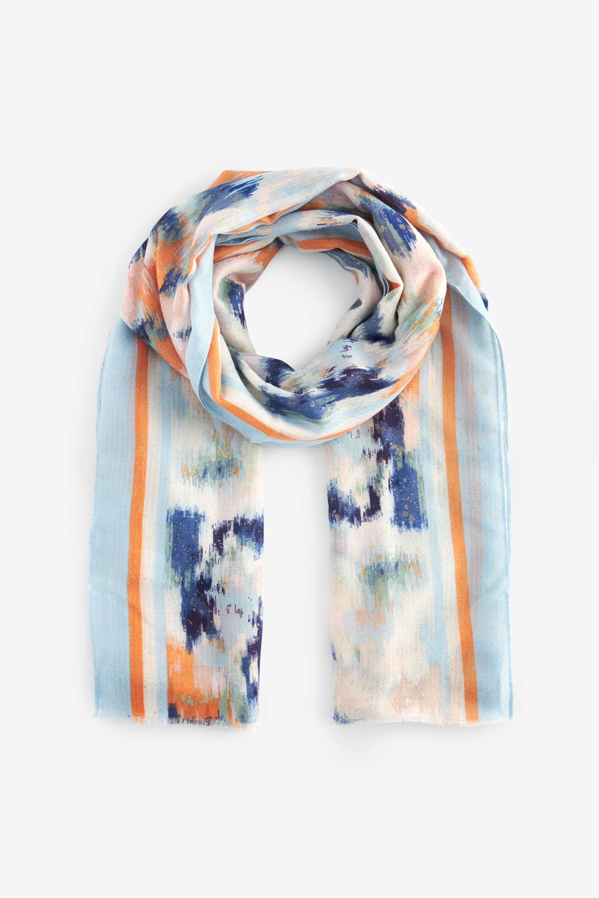 Blue Watercolour Lightweight Scarf - Image 3 of 5