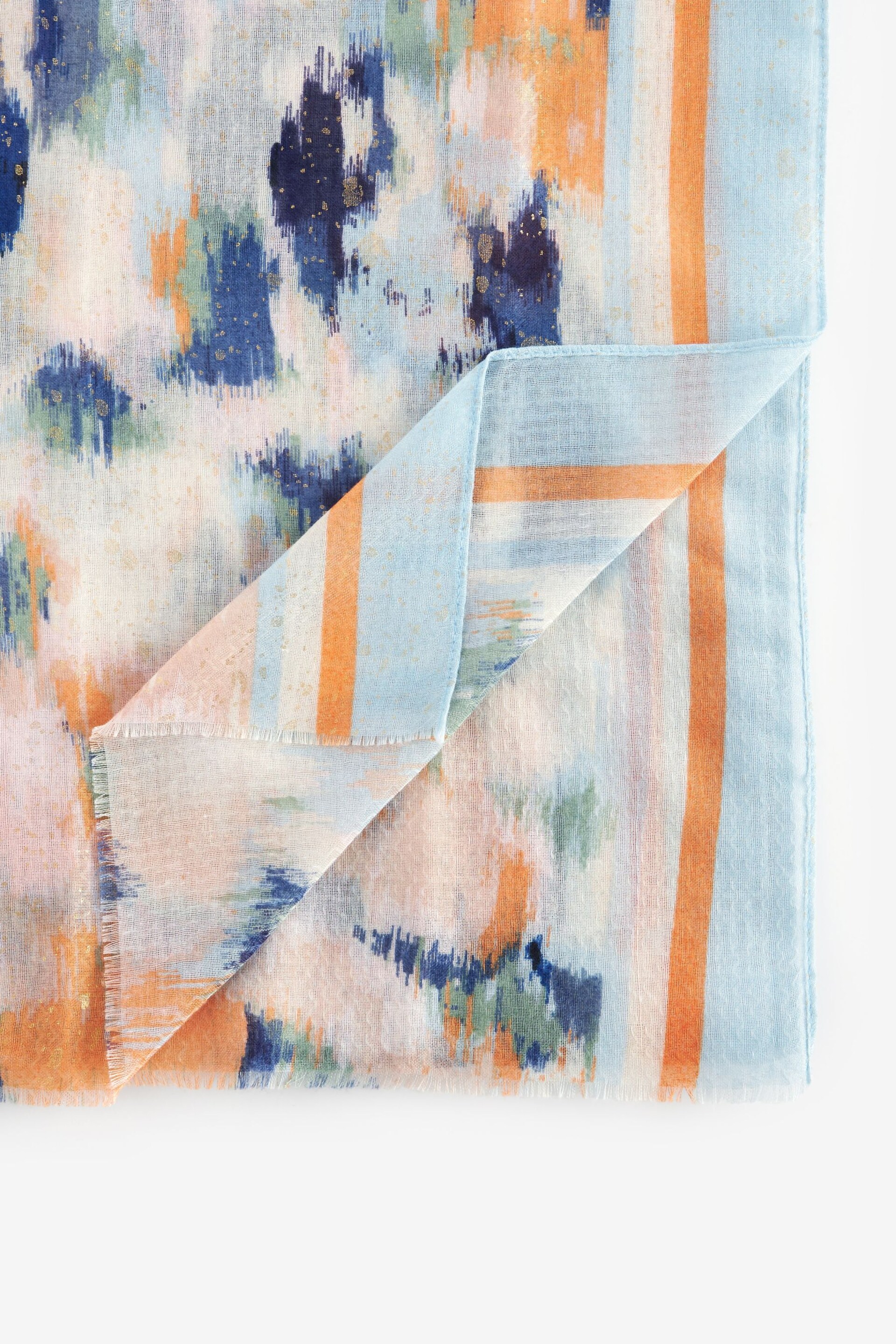 Blue Watercolour Lightweight Scarf - Image 4 of 5