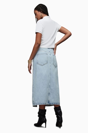 AllSaints Blue Honor Maxi Skirt