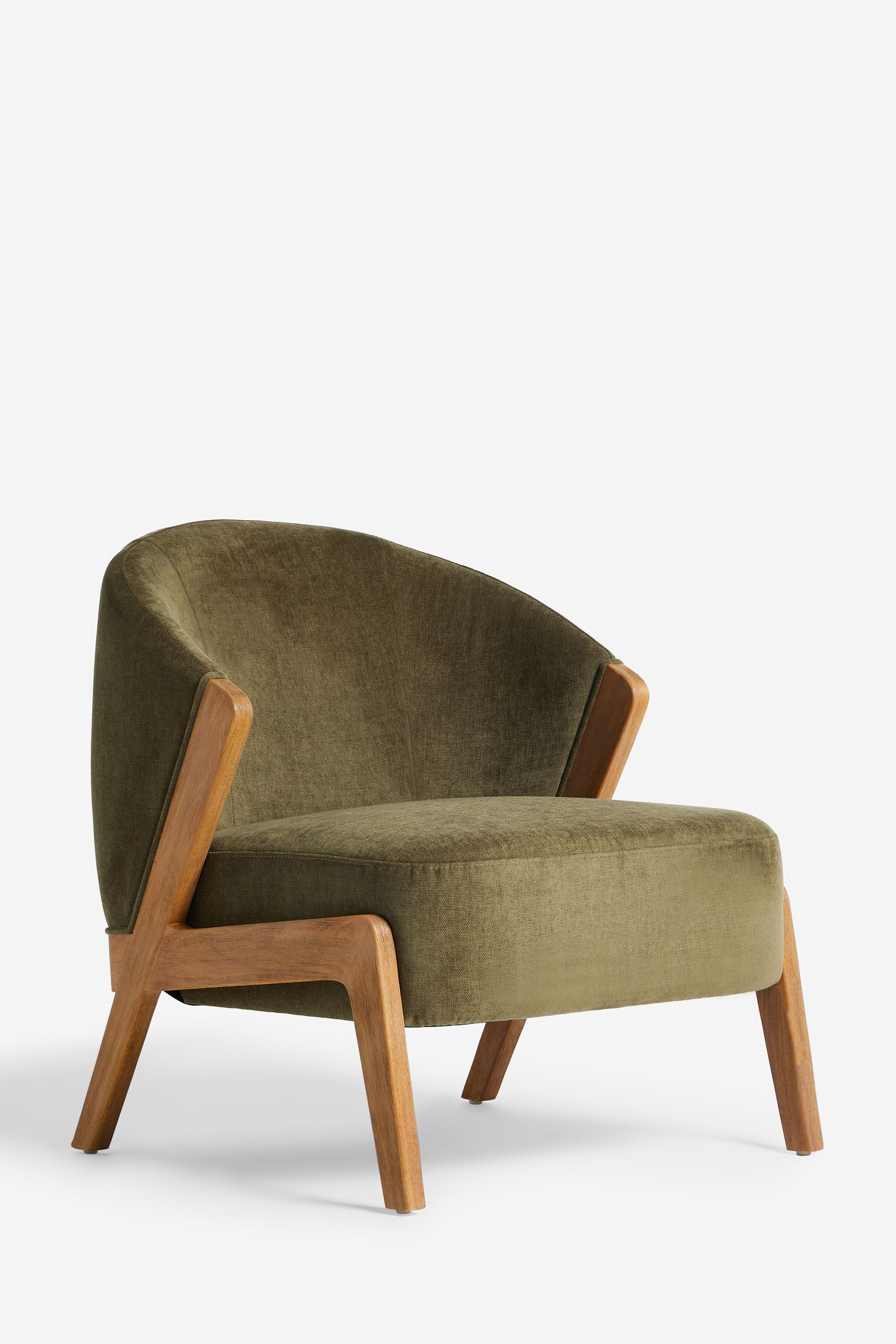Buy Bronx Frame Fine Chenille Moss Green Turner Wooden Accent Chair from the Next UK online shop