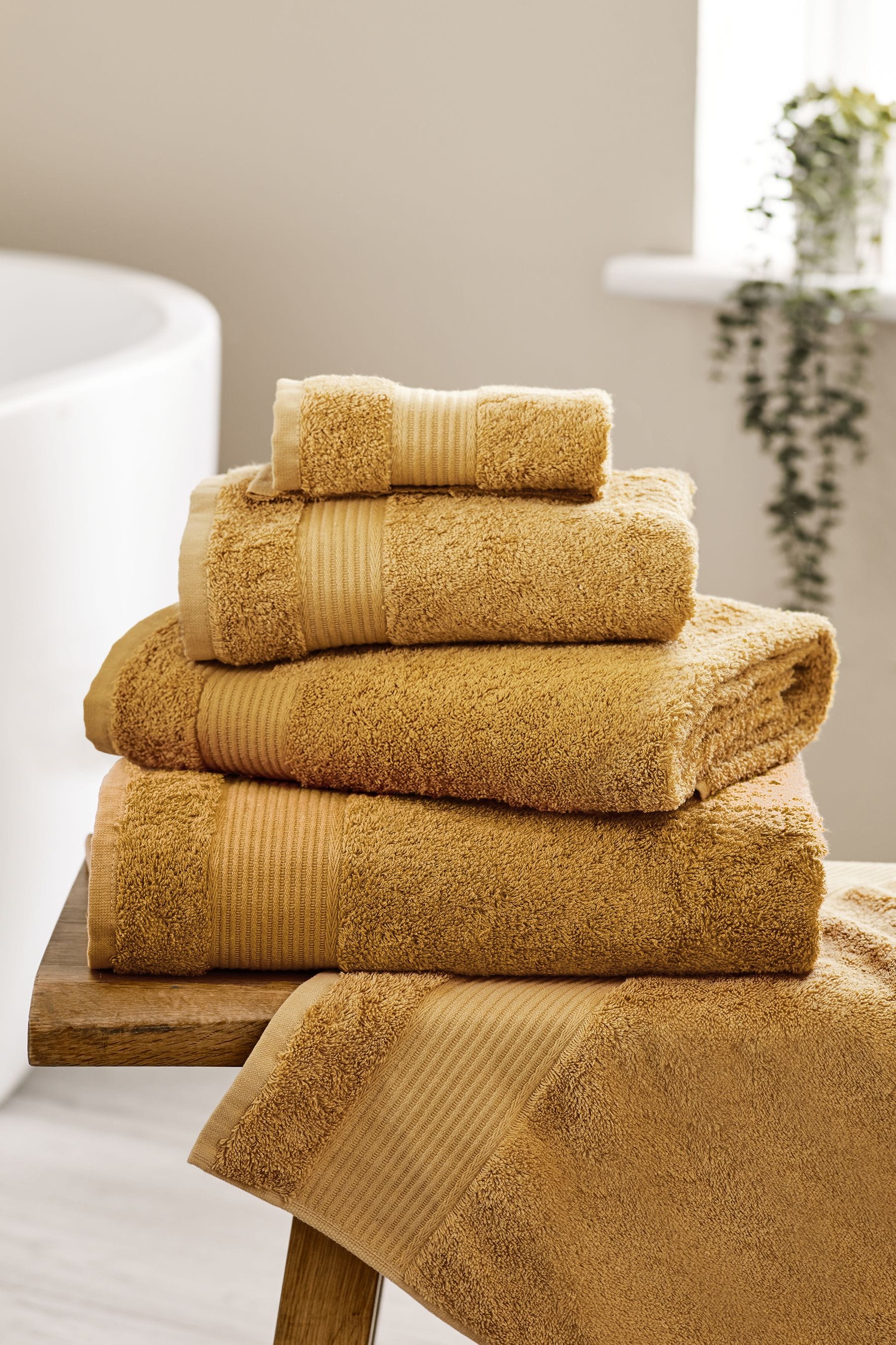 Buy Ochre Mustard Yellow Egyptian Cotton Towel from the Next UK