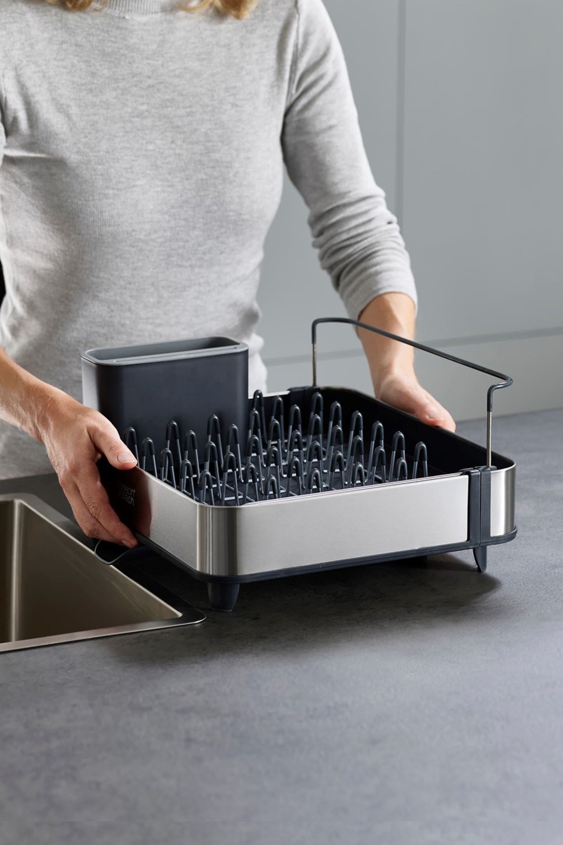 Joseph Joseph Grey Extend Steel Dish Rack