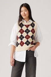 Levi's® Andria Argyle White Swan Collegiate Argyle Vest - Image 5 of 10