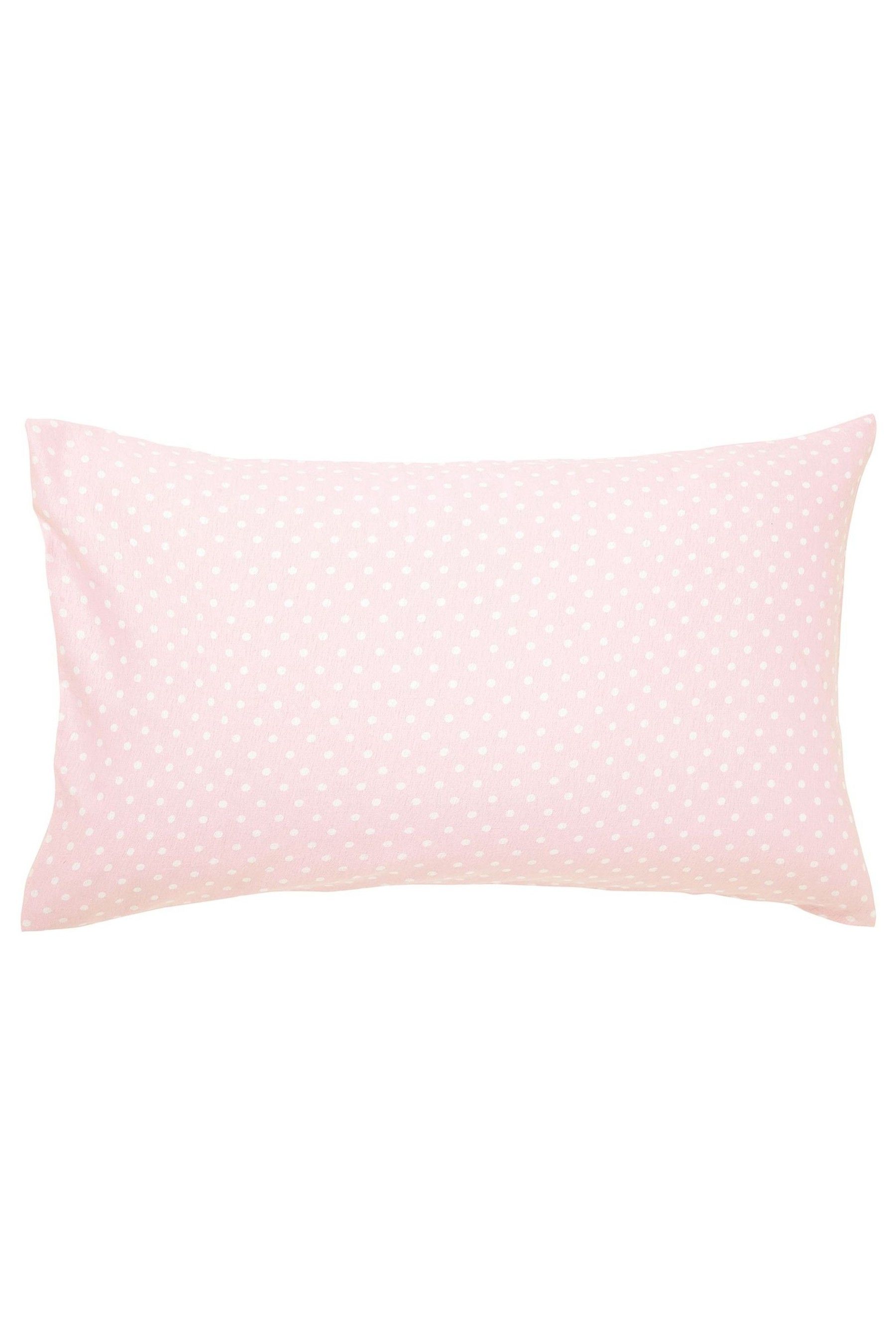 Pink polka top dot pillowcase
