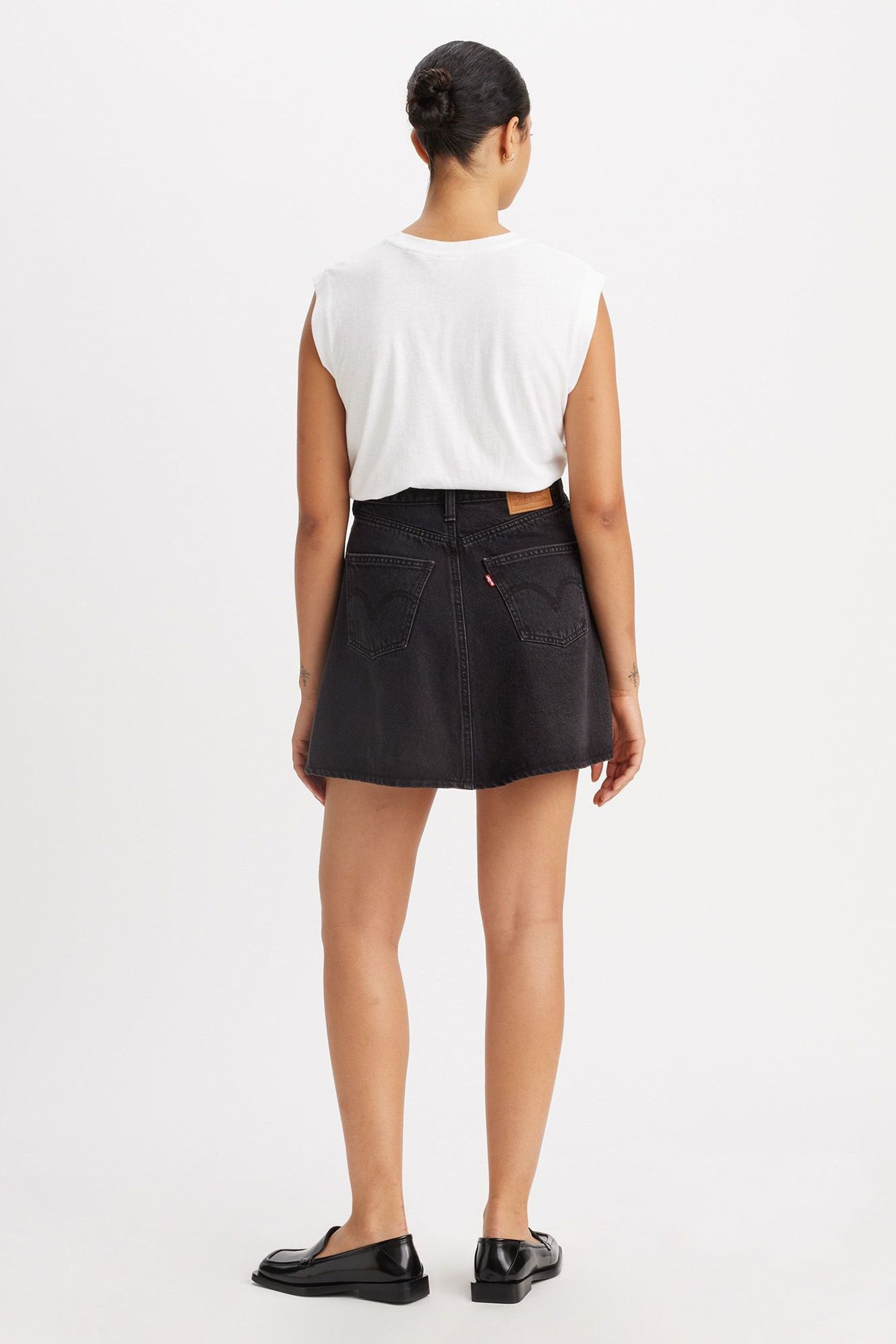 Black jean mini skirt levi's new arrivals