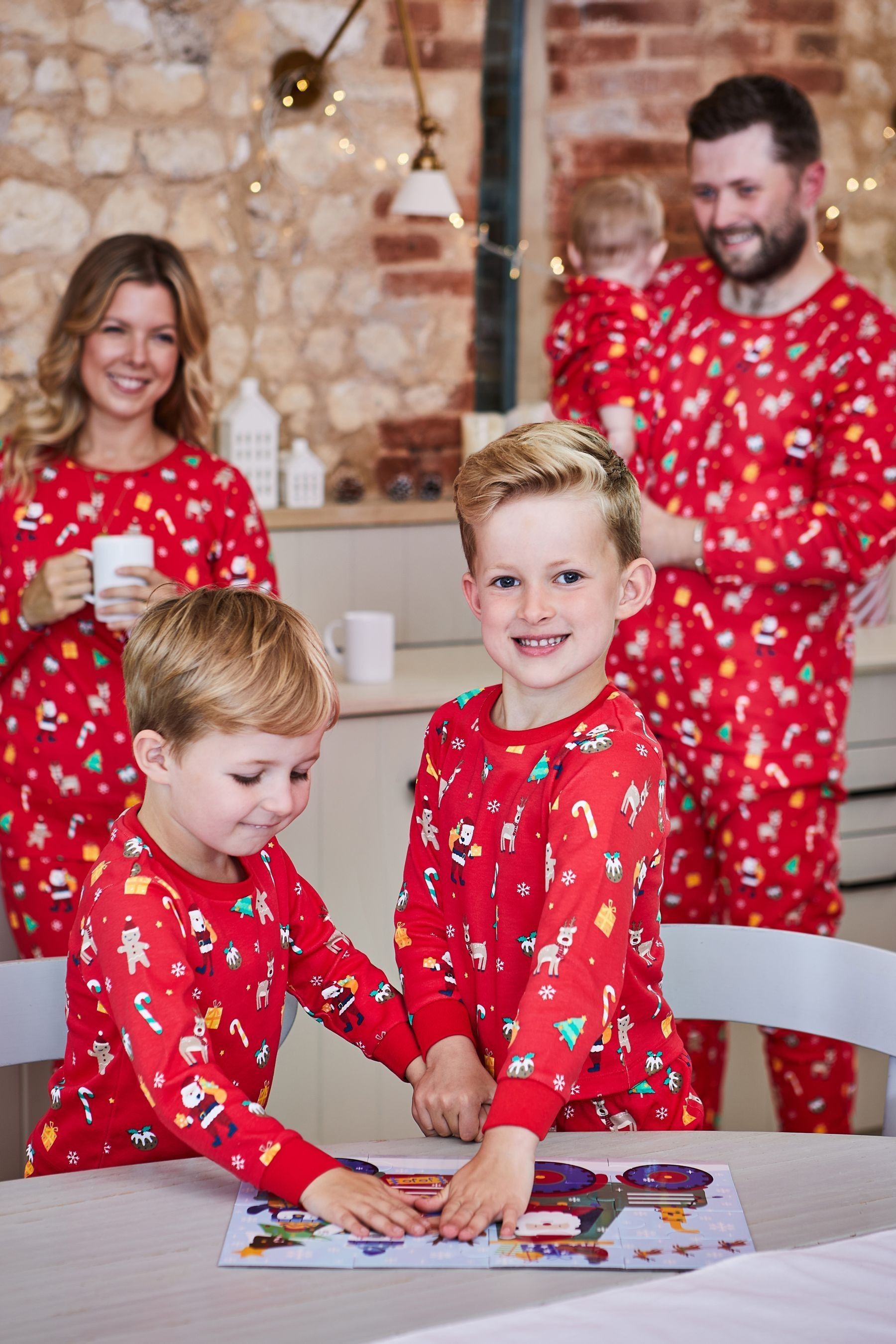 JoJo Maman Bebe Red Christmas Pyjama Set