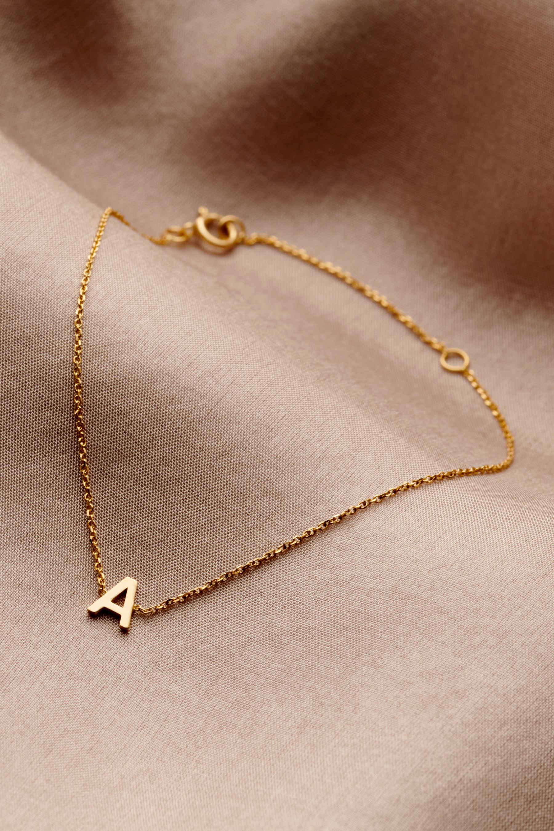 Buy Petite 9ct Gold Initial Bracelet by Posh Totty Designs from