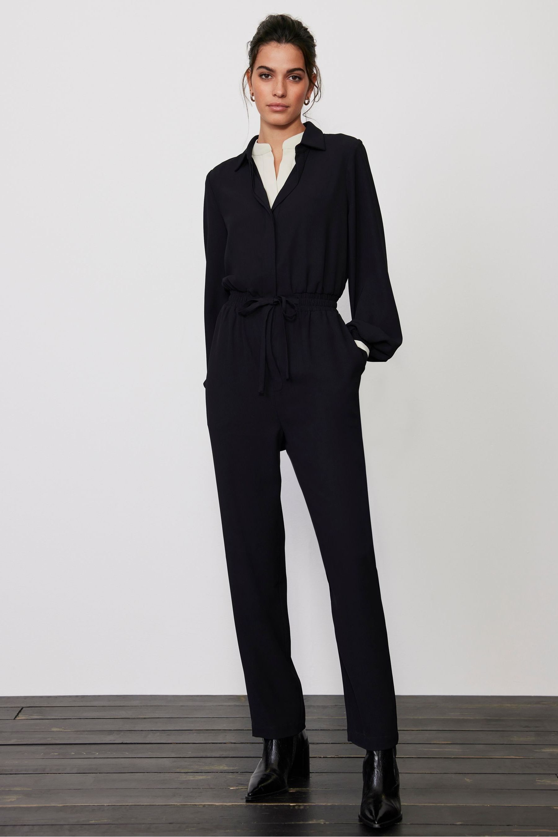 Black layered jumpsuit on sale