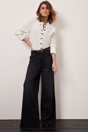 Mint Velvet White Contrast Stitch Shirt - Image 3 of 6