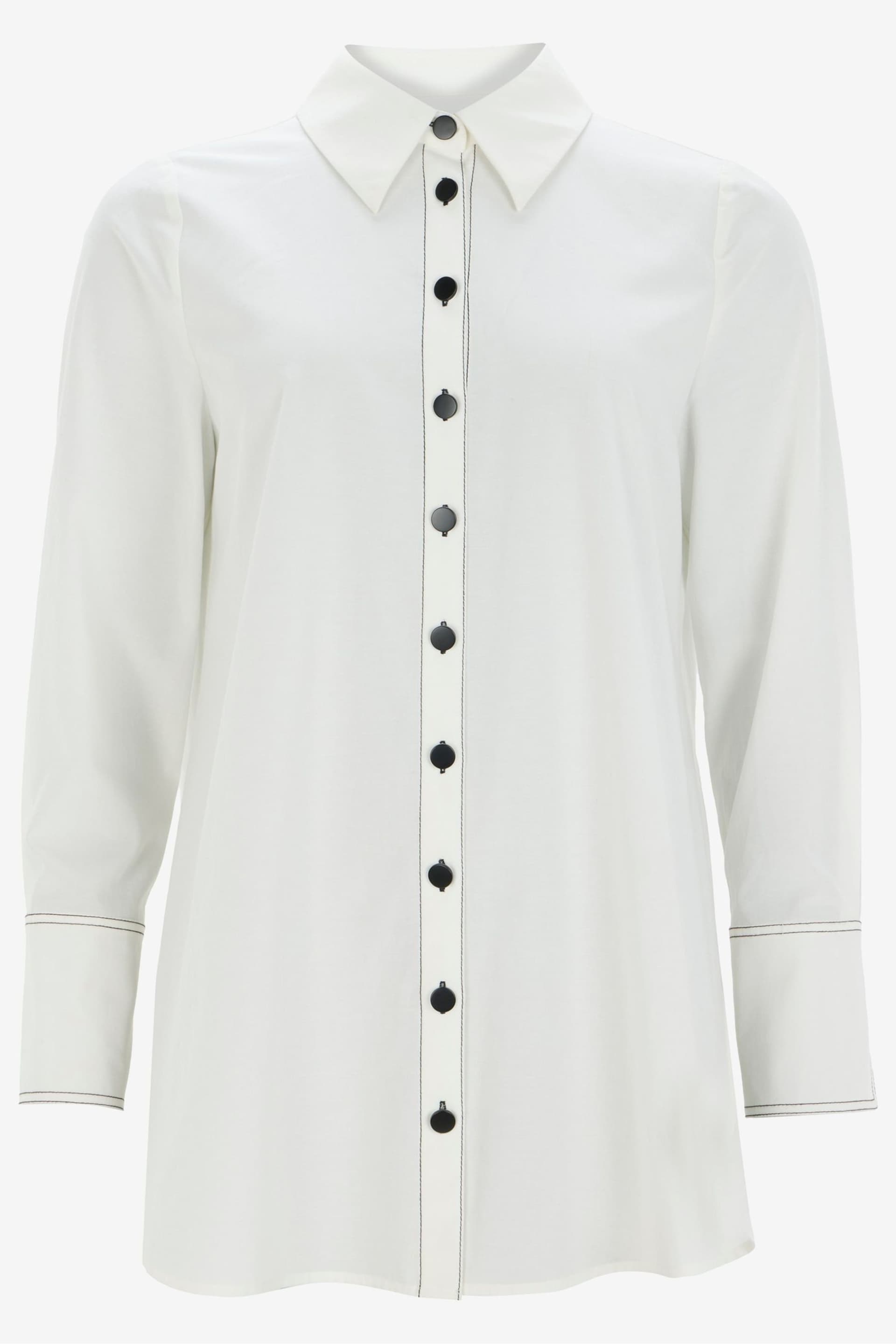 Mint Velvet White Contrast Stitch Shirt - Image 5 of 6