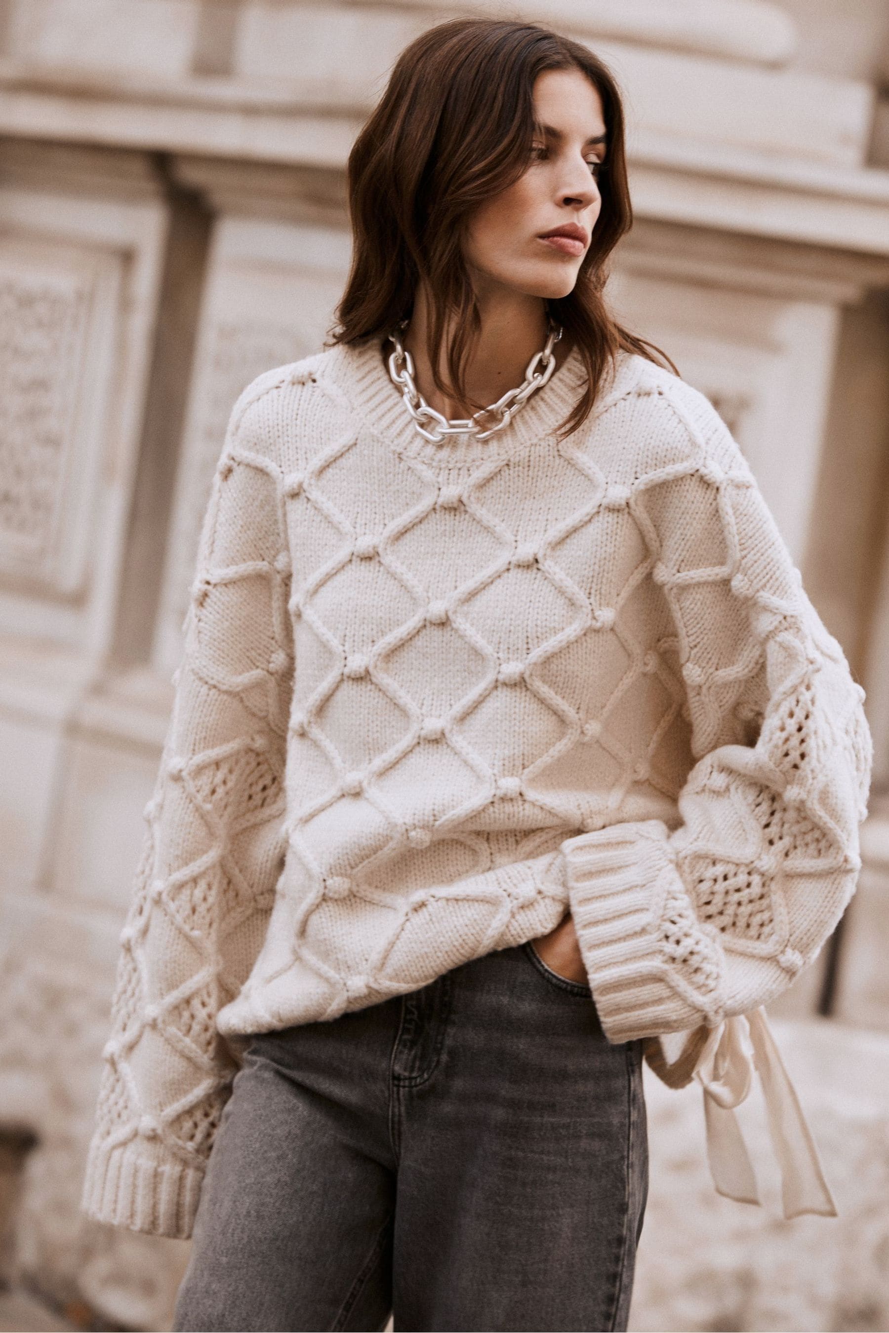 Next cream deals bobble jumper