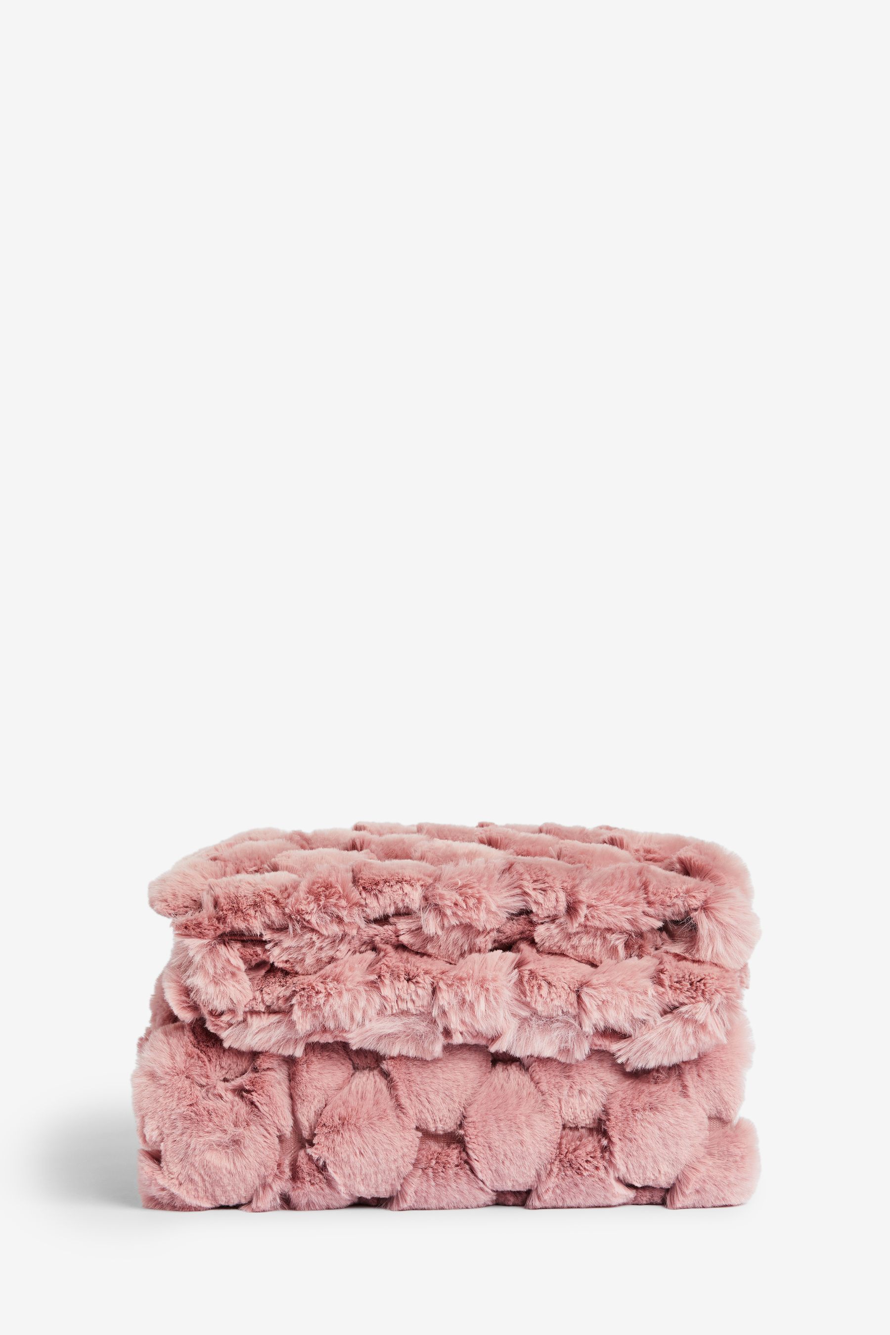Buy Pink Luna Scalloped Plush Faux Fur Throw from the Next UK online shop