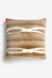 Brown Faline Animal Faux Fur Cushion - Image 3 of 5