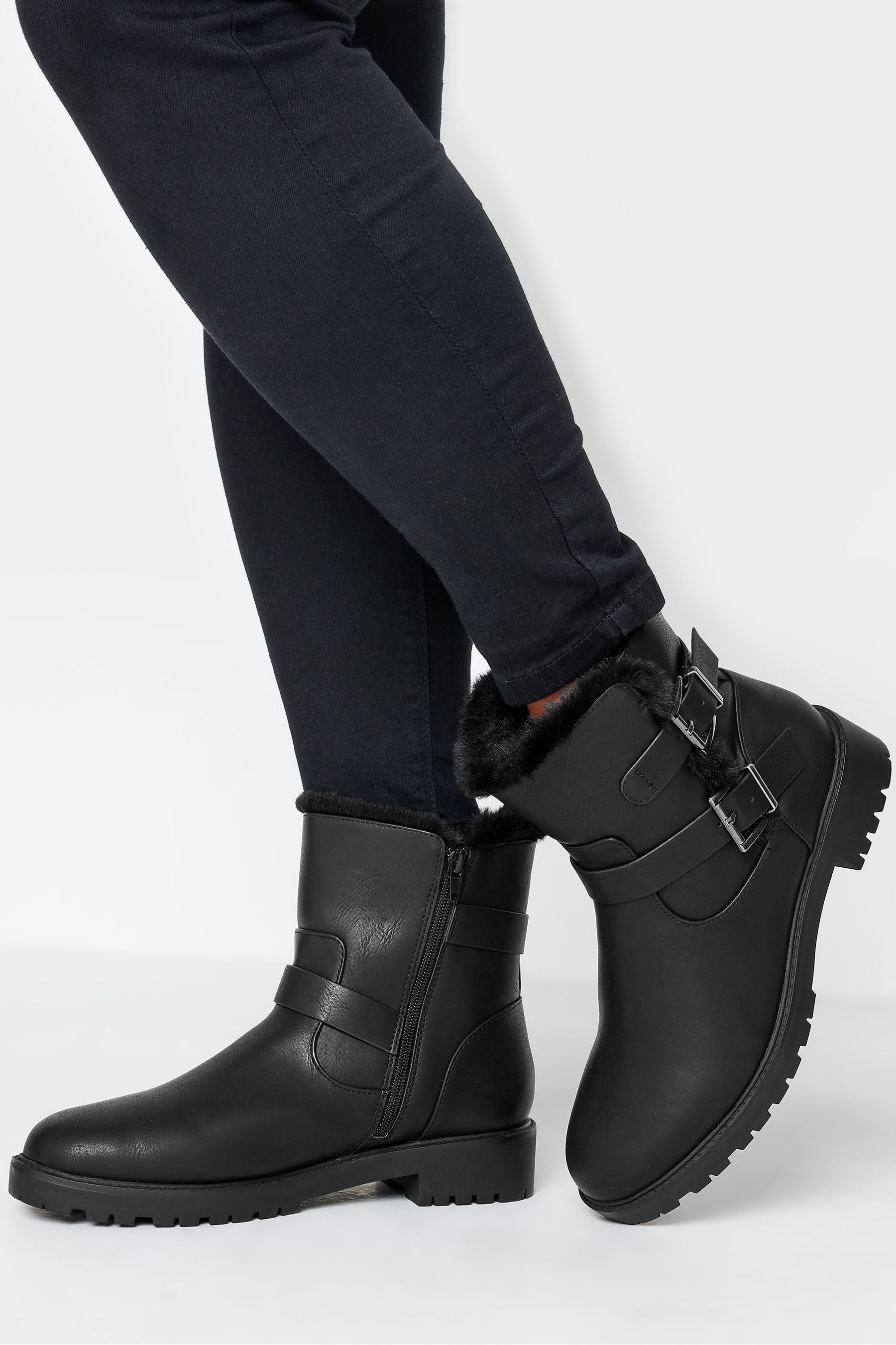 Wide fit leather biker boots outlet