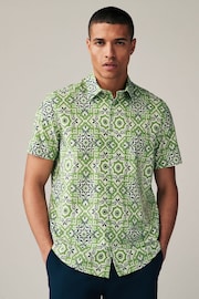 Green Printed Short Sleeve Shirt - Image 2 of 8